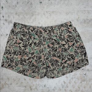 Patagonia Women's Geometric Print Shorts in Black, Cream, Mint, Peach